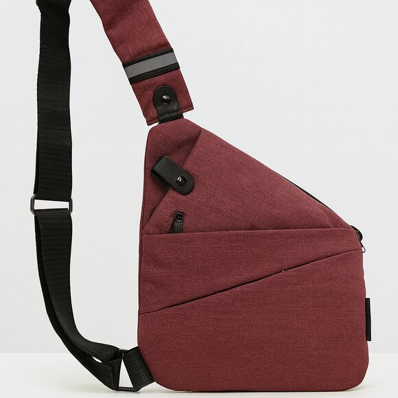 LPND Anti-Theft Sling Bag – Burgundy Crossbody Chest Bag, New - Picture 1 of 9